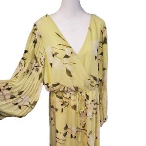 NWT Flowy Boho Dress 2X Ava & Viv Lime Floral dress